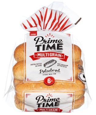 Coop Prime Time Pølsebrød Multigrain 420g
