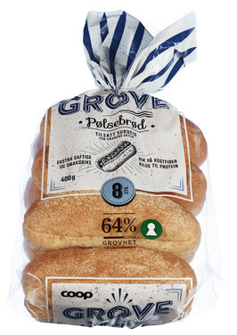 Coop Grove Pølsebrød 400g
