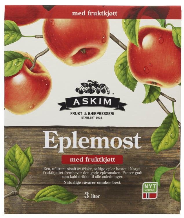 Eplemost m/Fruktkjøtt 3l Bib Askim