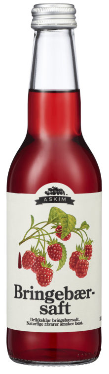 Bringebærsaft Drikkeklar 0,33l flaske Askim
