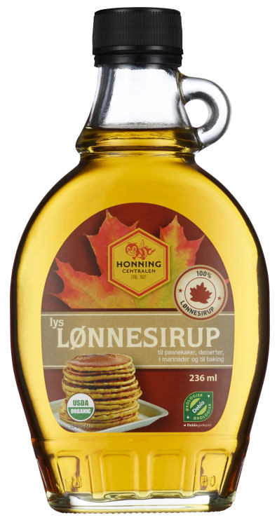 Lønnesirup Lys Økologisk 236ml Honningcentralen