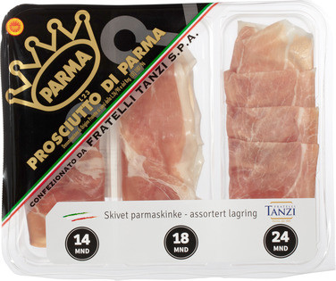 Parmaskinke 14.18 og 24mnd 120g Tanzi