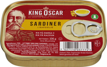King Oscar Sardiner i Rapsolje Promo