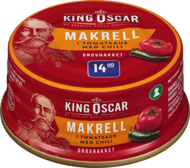 Grovrevet Makrell Chili 90g King Oscar