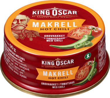 Makrell Grovhakket Hot Chili 90g King Oscar