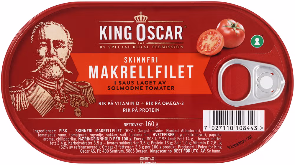Skinnfri makrell 160 g