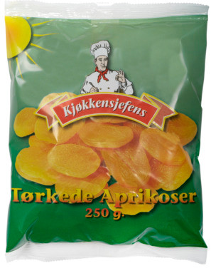 Aprikoser Tørkede 250g Kjøkkensjefe