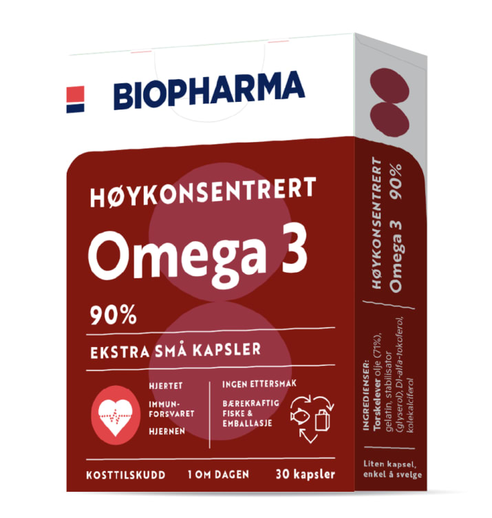 Omega 3 Høykonsentrat 30stk Biopharma