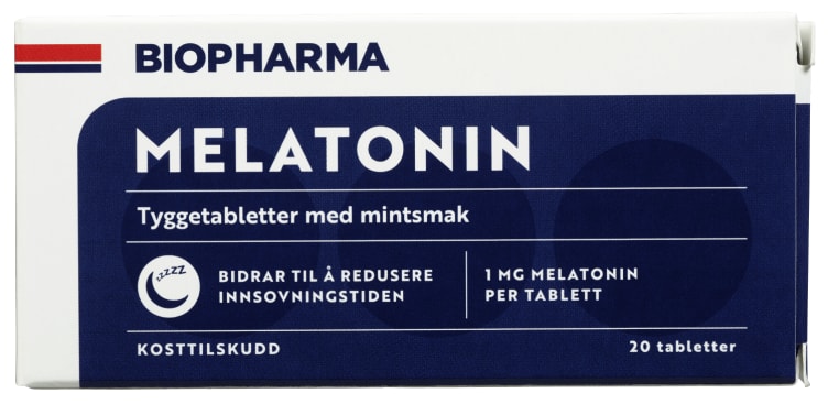 Melatonin Tyggetabletter 20stk Biopharma