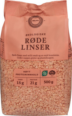 Helios Røde Linser 500g Økologisk