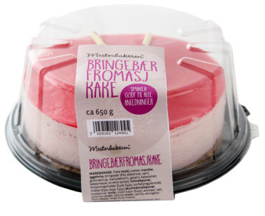 Bringebærfromasjkake 650g Mesterbakeren
