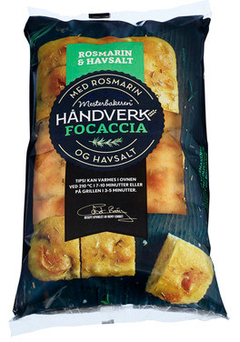 Focaccia Rosmarin og Havsalt 430 g Mesterbakeren