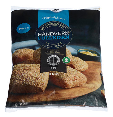 Fullkornsstykker 8pk Hv 480g Mesterbakeren