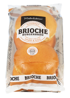 Brioche Burgerbrød 4pk 320g Mesterbakeren