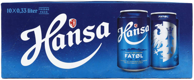 Hansa Fatøl 0,33lx10 boks