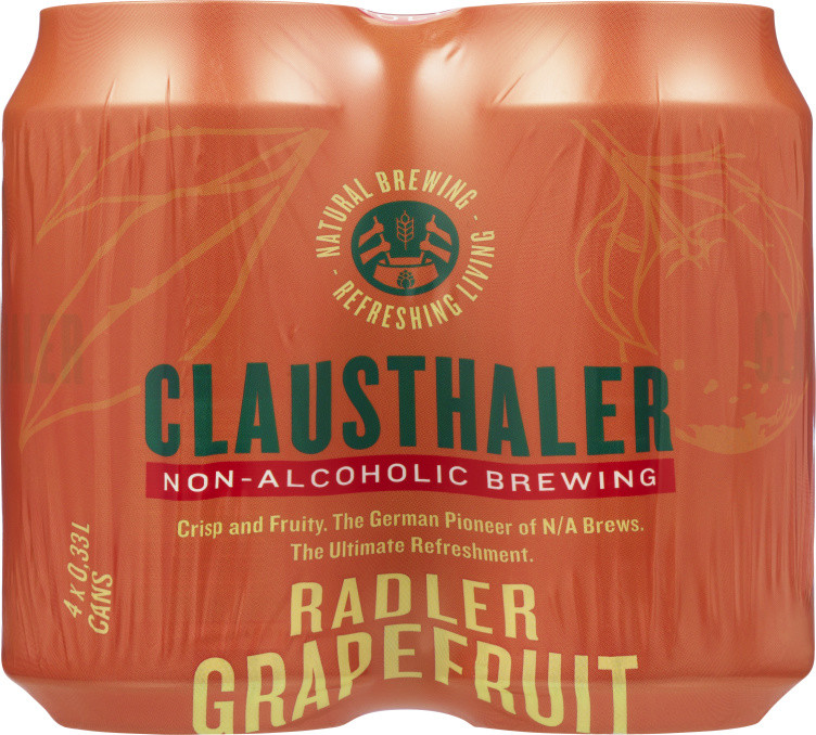 Clausthaler Radler Grapefruit 0,33lx4 boks
