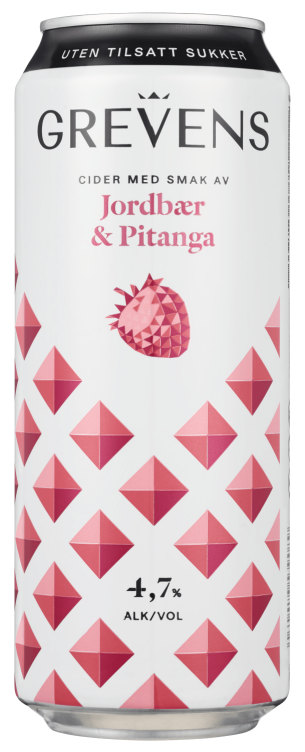 Grevens Cider Jordbær&Pitanga u/Sukker 0,5l boks
