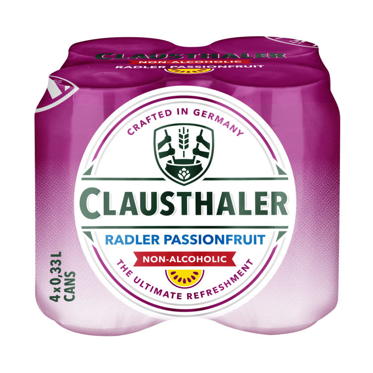 Clausthaler Radler Passionfruit 0,33lx4 boks