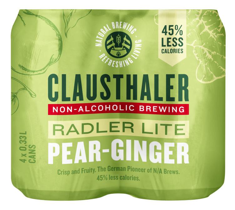 Clausthaler Radler Lite Pear Ginger 0,33lx4 boks