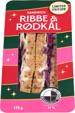 Sandwich Ribbe & Rødkål 175g