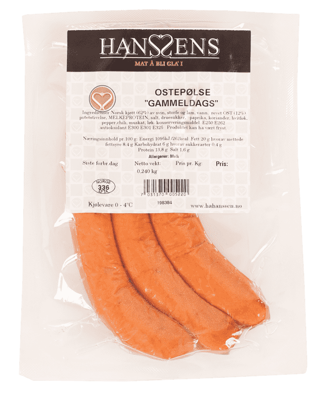 Hanssens Ostepølse 240g