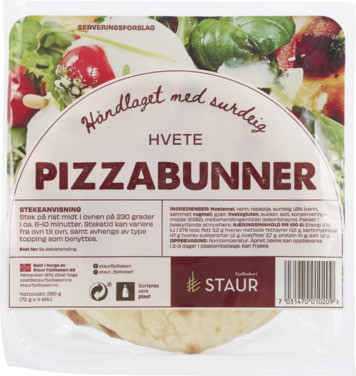 Pizzabunn Hvete 4x70g