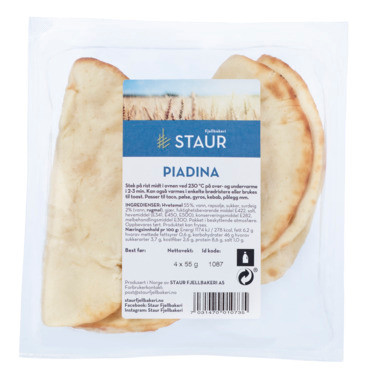 Staur Tacobrød Hvete 4x55g