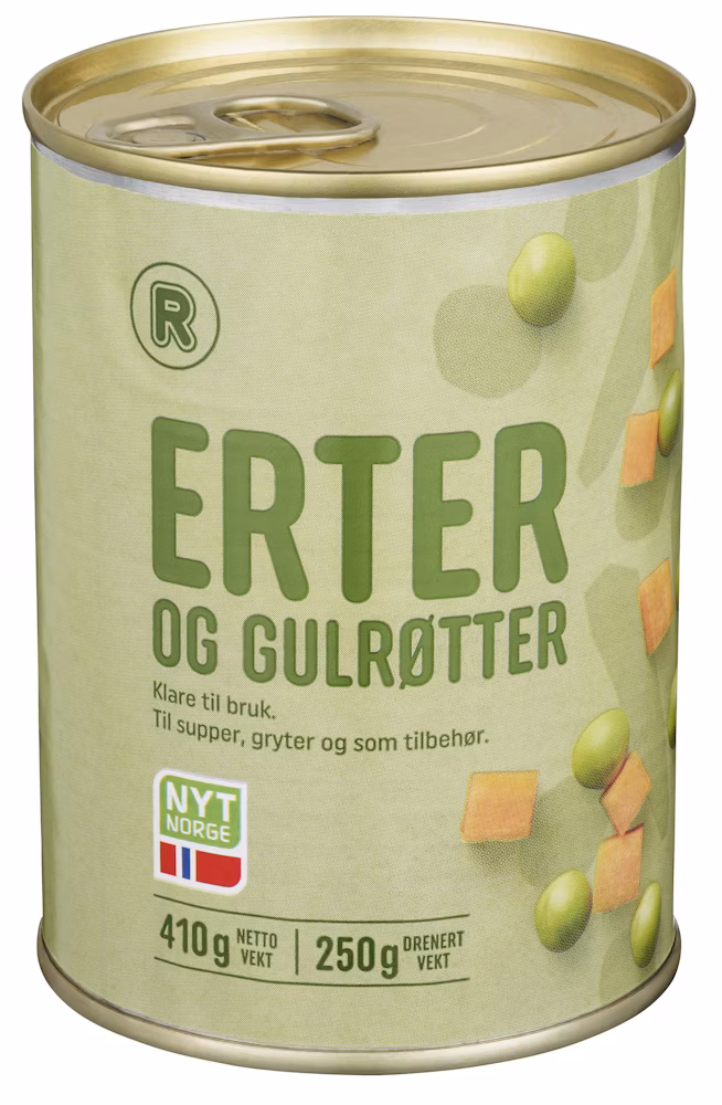 Erter & Gulrøtter 410 g
