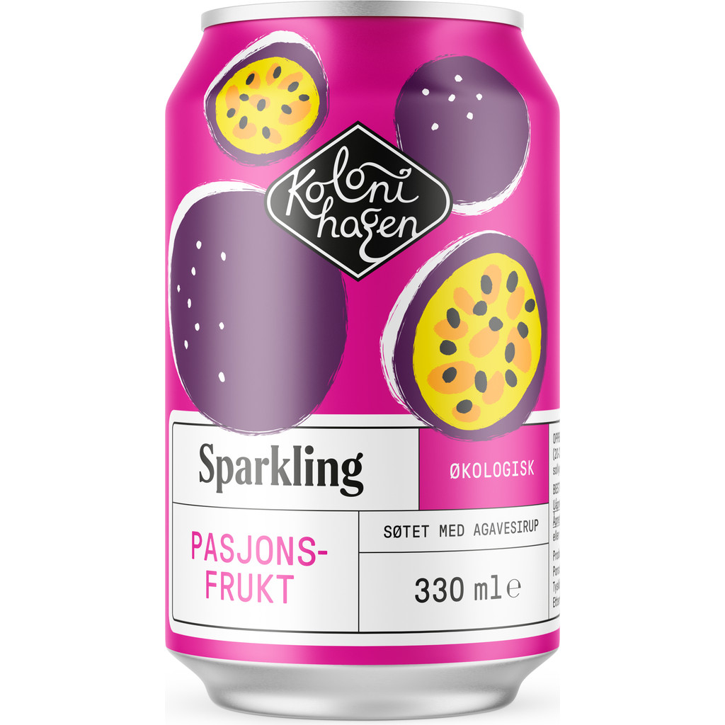 Sparkling pasjonsfrukt Økologisk 330ml Kolonihagen