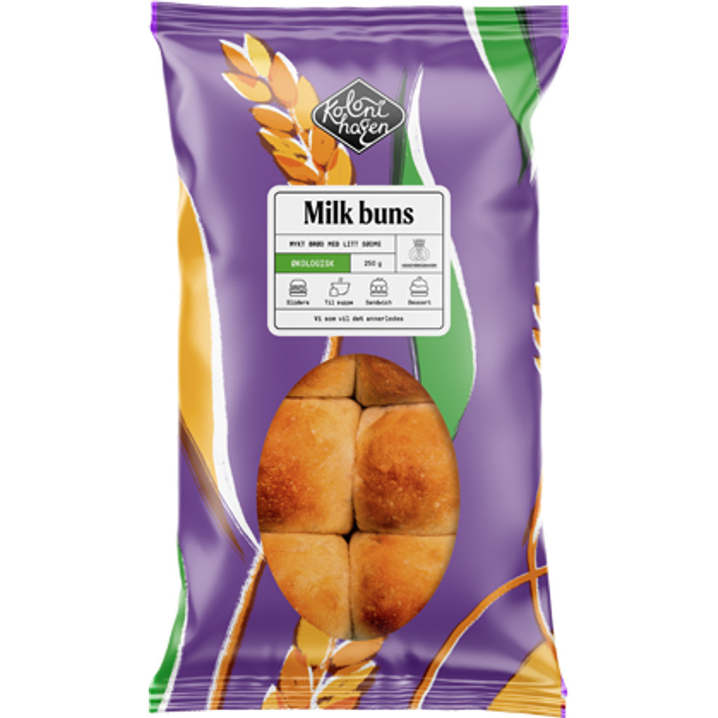 Milk buns, fryst Økologisk 250g Kolonihagen