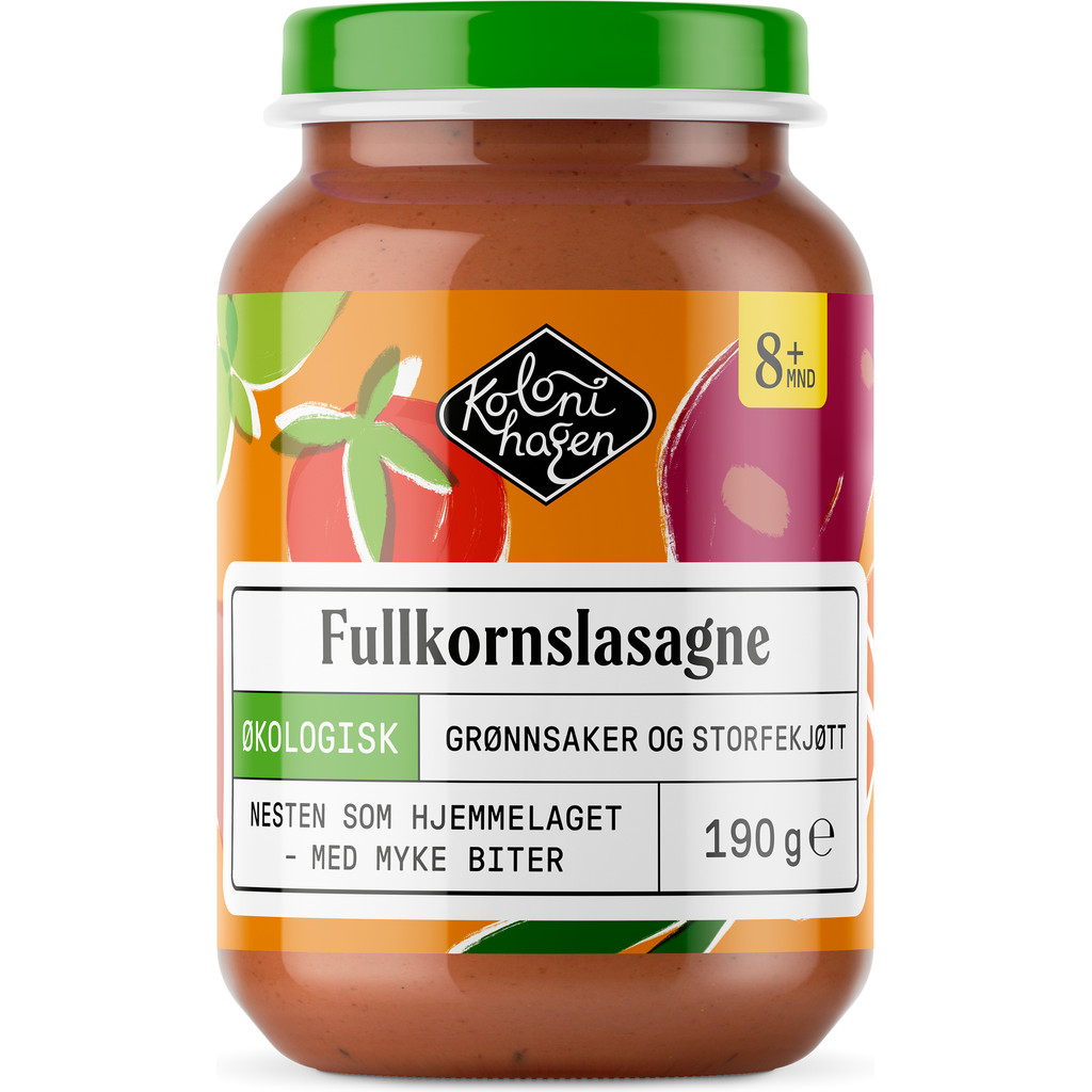 Fullkornslasagne, 8 mnd Økologisk 190g Kolonihagen