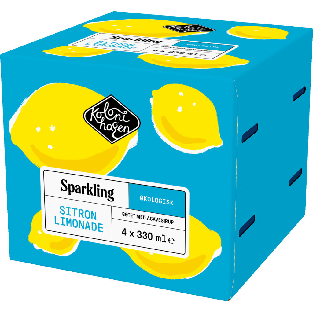 Sparkling sitron, 4-pakning Økologisk 330ml Kolonihagen