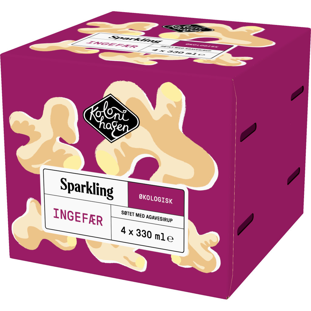 Sparkling ingefær, 4-pakning Økologisk 1,32liter Kolonihagen