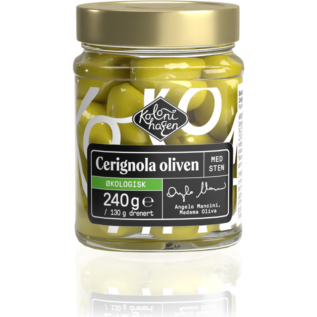 Cerignola oliven Økologisk 240g Kolonihagen