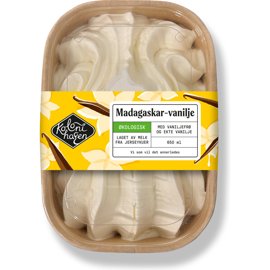 Madagaskar vaniljeis Økologisk 650g Kolonihagen