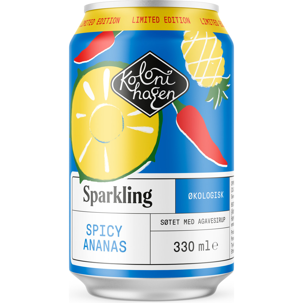 Sparkling spicy ananas LE Økologisk 330ml Kolonihagen