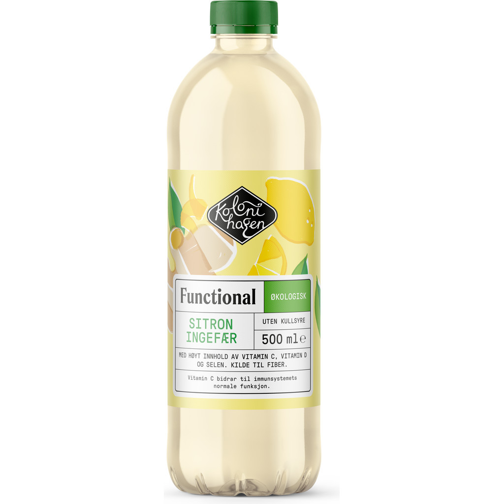 Functional sitron og ingefær Økologisk 500ml Kolonihagen