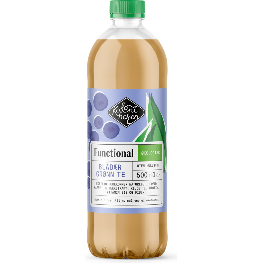 Functional blåbær og grønn te Økologisk 500ml Kolonihagen
