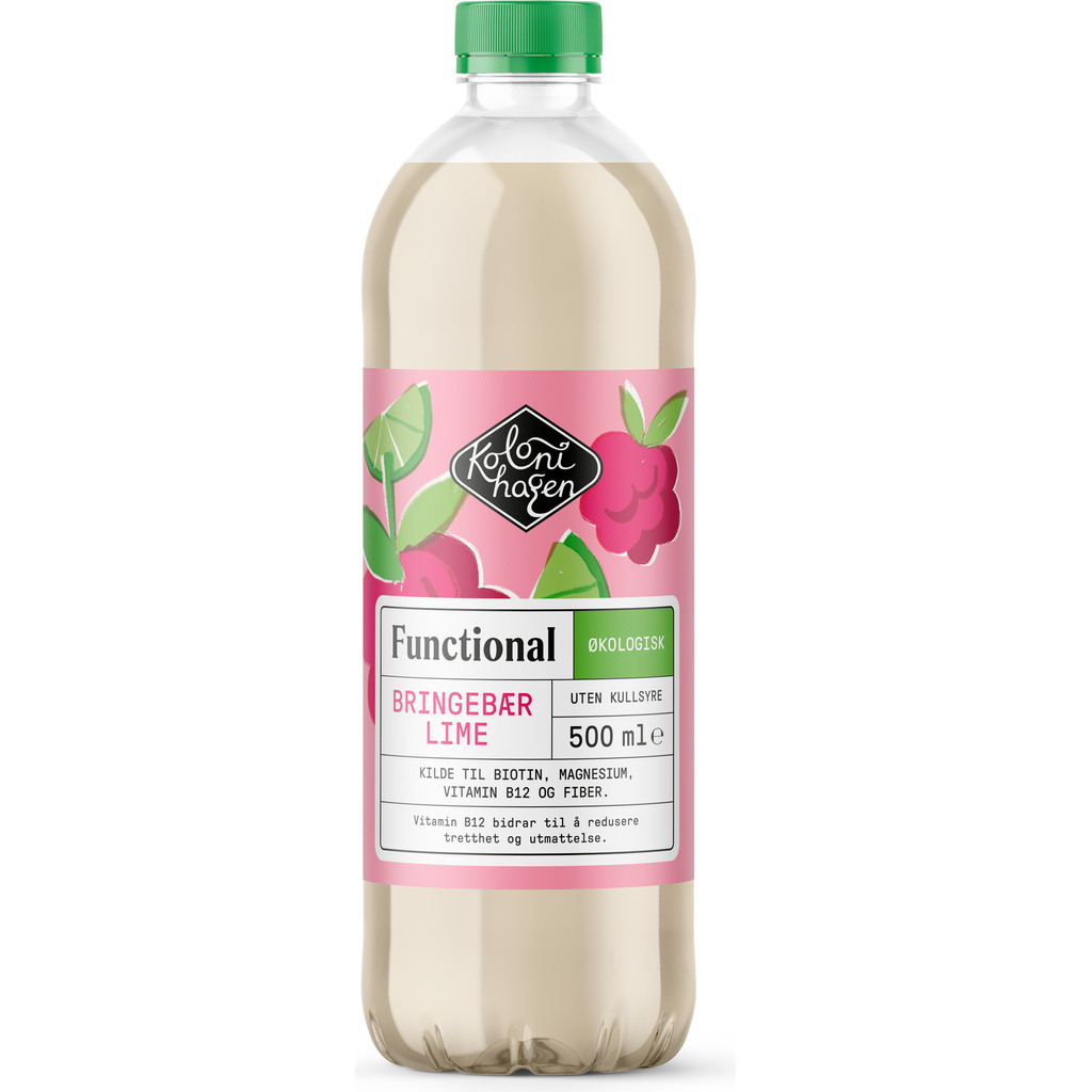 Functional bringebær og lime Økologisk 500ml Kolonihagen