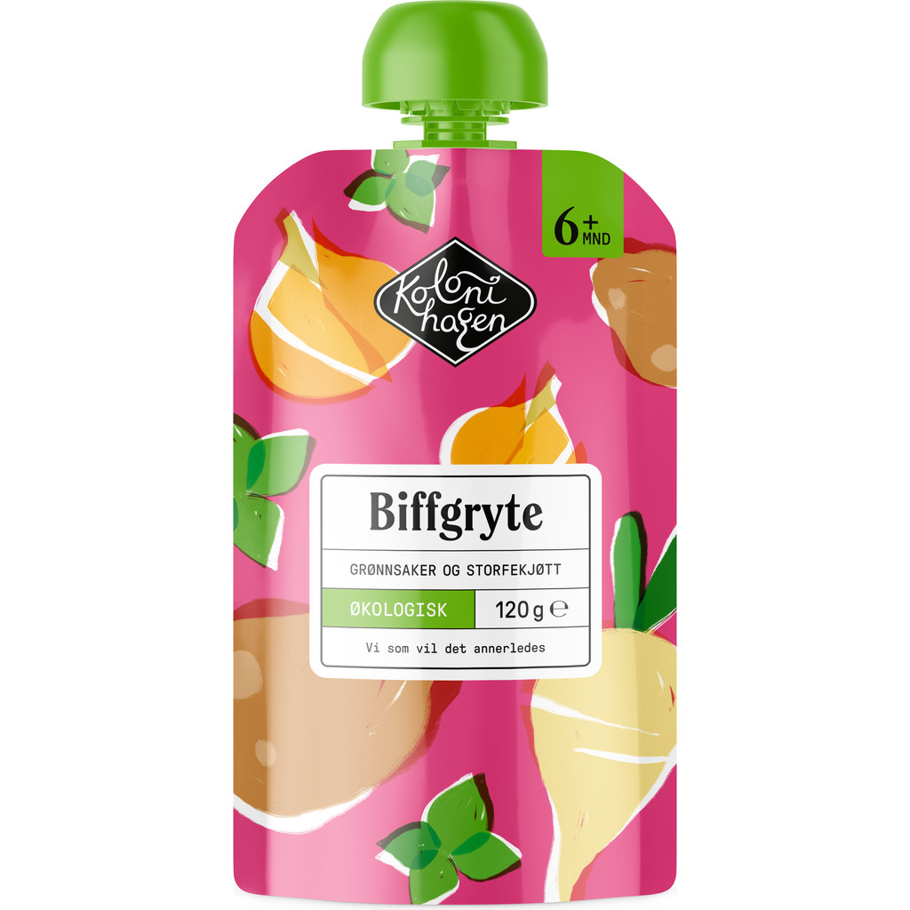 Biffgryte, 6 mnd Økologisk 120g Kolonihagen