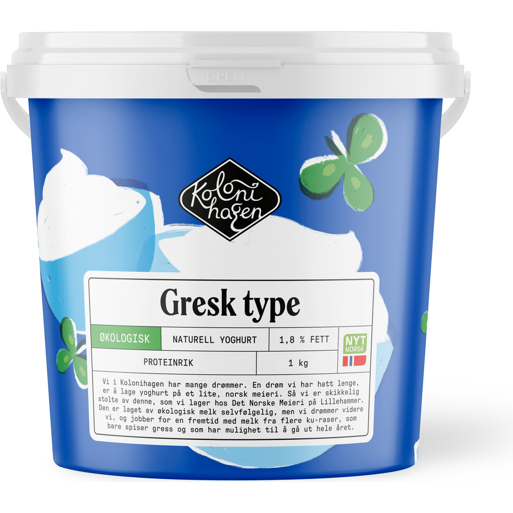 Yoghurt, gresk type Økologisk 1000g Kolonihagen