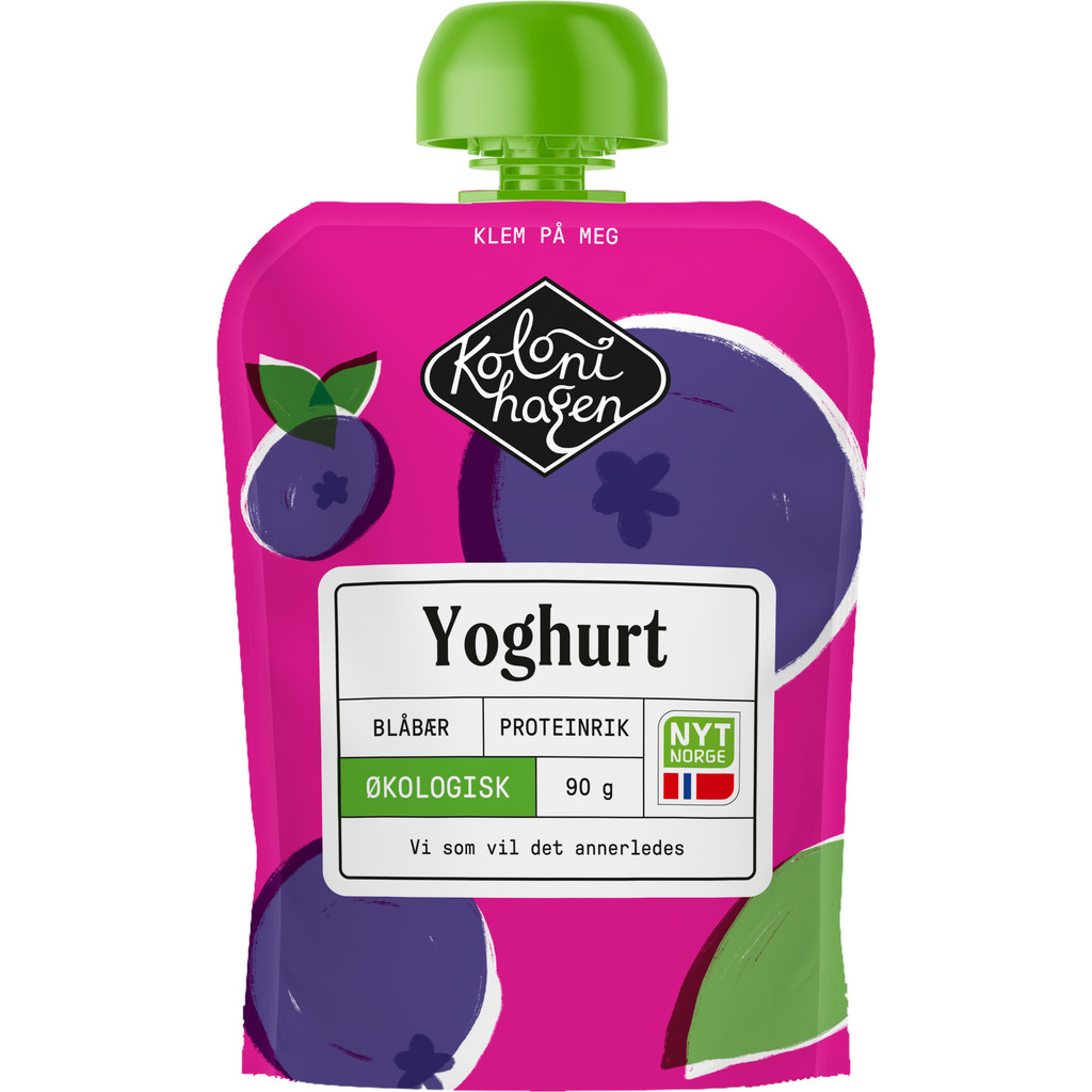 Klemmeyoghurt med blåbær Økologisk 90g Kolonihagen