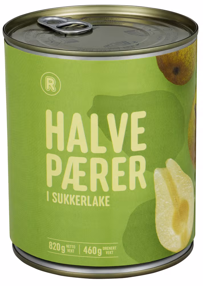 Halve pærer i sukkerlake 820 g
