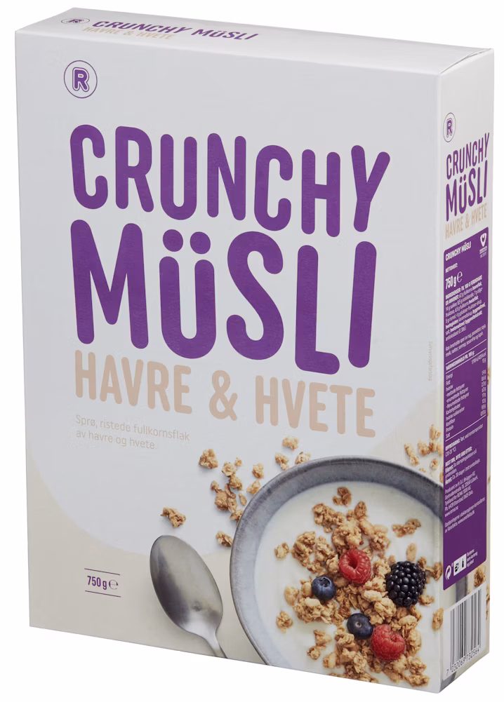 Crunchy Müsli Havre & Hvete, 750 g