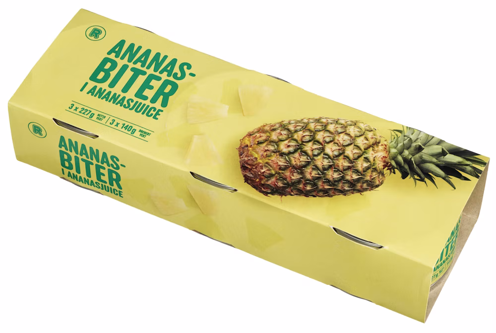 Ananas i biter 3pk, 681 g
