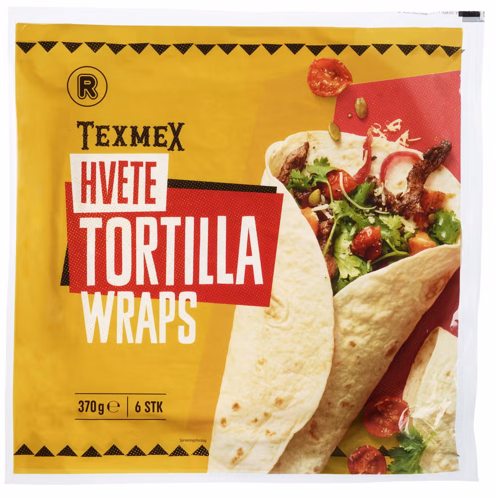 Tortilla hvete Large 6stk, 25cm, 370 g