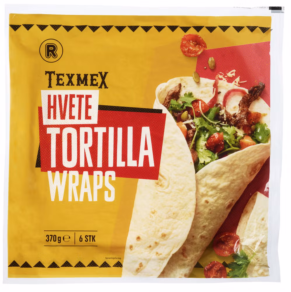 Tortilla hvete Large 6stk, 25cm, 370 g