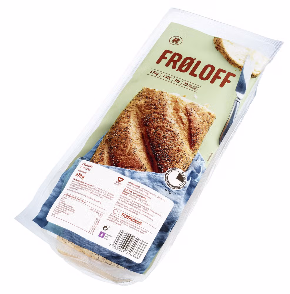 Frøloff, Lettstekt 670 g