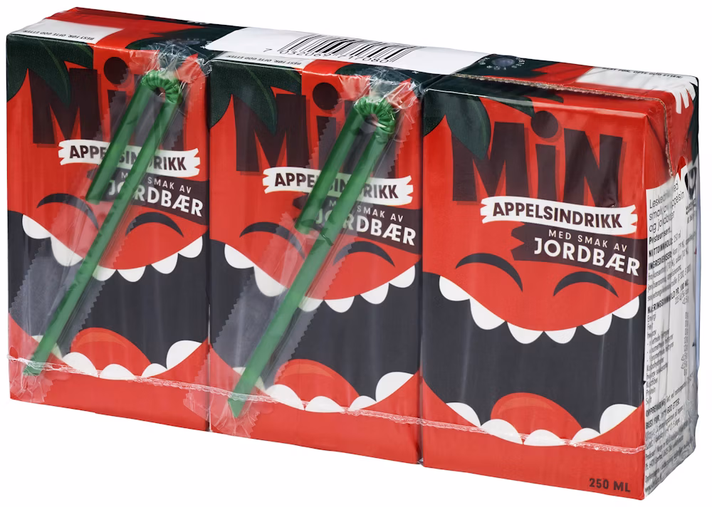 Appelsin & Jordbær 3 stk, 0,75 l
