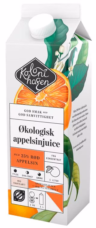 Appelsinjuice Rød Appelsin Økologisk, 1 l